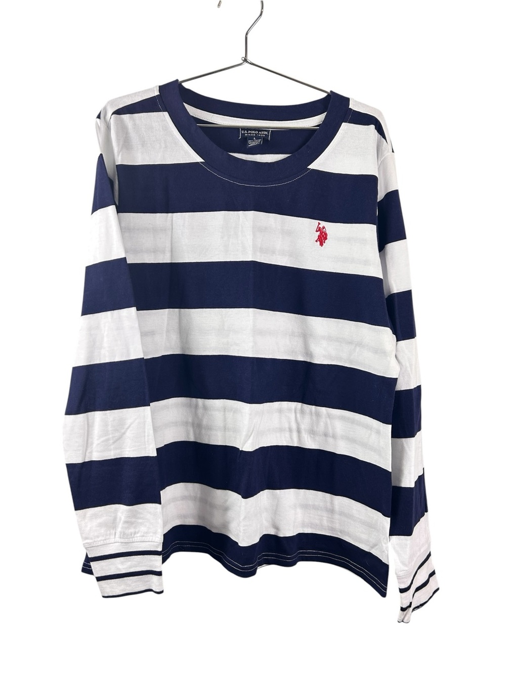 U.S. Polo ASSN Navy & White Striped Long Sleeve Tee